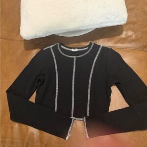 Garage Black Top with White Stitching